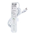 Outlet Strip, Surge, Rack Mounted, 4 5-15R, 5-15P, 7 ft., White