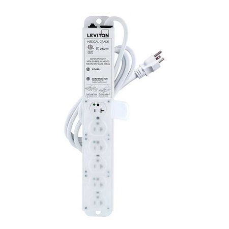 Outlet Strip, Medical Grade, 6 5-20R, 5-20P, 7 ft., White