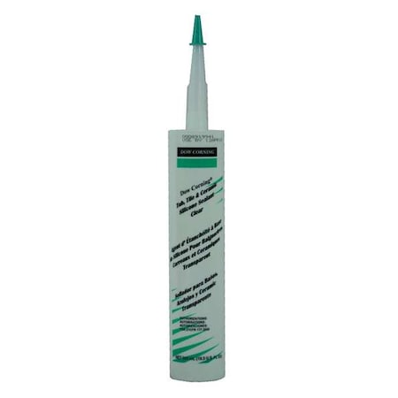 Silicone Glazing Sealant, 10 oz, Cartridge, Clear, Silicone Base, Glazing
