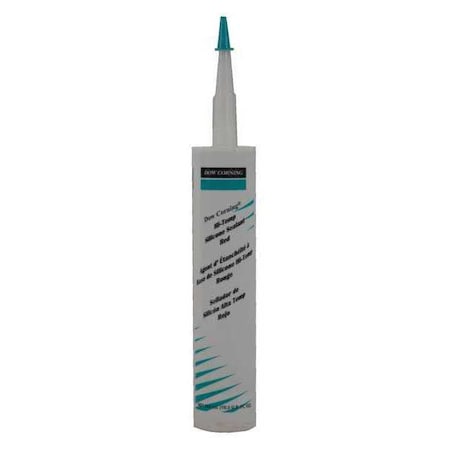 Silicone Sealant, 10 oz, Cartridge, Red, Silicone Base, Hi-Temp
