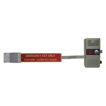 Exit Door Alarm, Gray, Steel, 100 dB