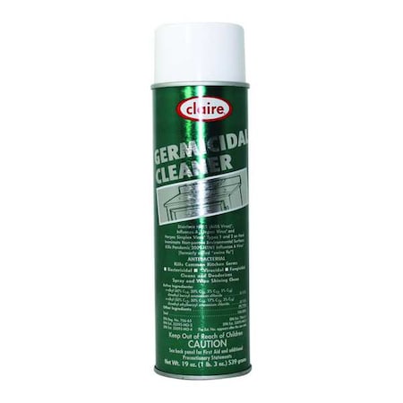 Germicidal Disinfectant Cleaner, 19 oz, Aerosol Can, Unscented