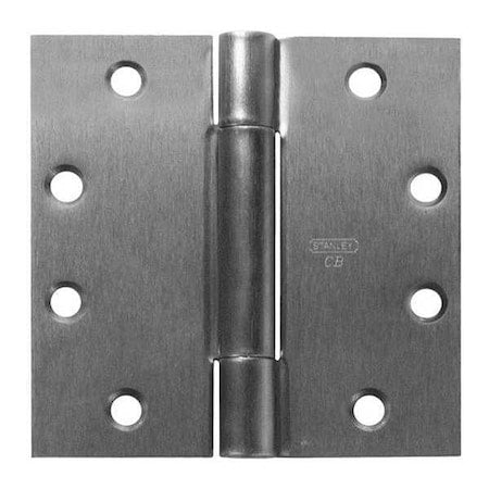 Door and Butt Hinge, Steel, Full Mortise Mounting, 2 in Leaf W x 4 1/2 in Leaf H, Satin Chrome