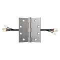 Electrified Hinge, Steel, Full Mortise Mounting, 4 1/2 in Leaf W x 4 1/2 in Leaf H, Satin Chrome
