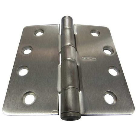 Door and Butt Hinge, Steel, Full Mortise Mounting, 2 in Leaf W x 4 in Leaf H, Satin Nickel