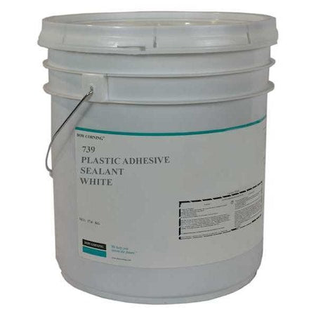 Plastic Adhesive, 26 kg, Pail, White, Silicone Base, 739
