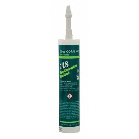 Silicone Sealant, 10 oz, Cartridge, White, Silicone Base, 748