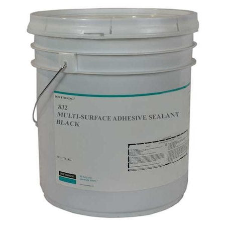 Multi Surface Adhesive Sealant, 23 kg, Pail, Black, Silicone Base, 832