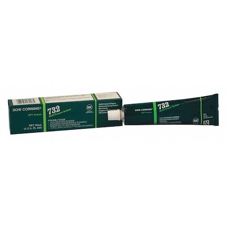 Silicone Sealant, 3 oz, Tube, Clear, Silicone Base, 732
