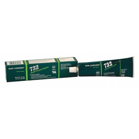 Silicone Sealant, 3 oz, Tube, White, Silicone Base, 732