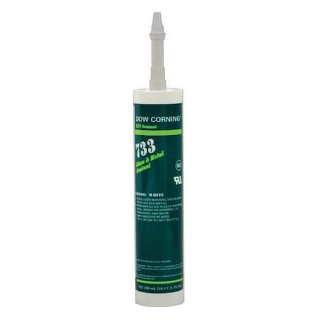 Silicone Sealant, 10 oz, Cartridge, White, Silicone Base, 733