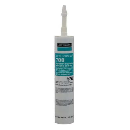 Silicone Sealant, 10 oz, Cartridge, Black, Silicone Base, 700