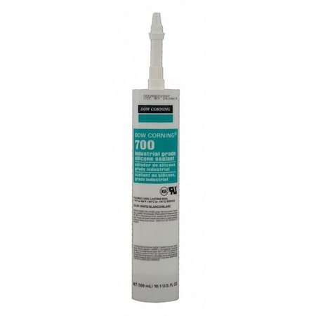 Silicone Sealant, 10 oz, Cartridge, White, Silicone Base, 700