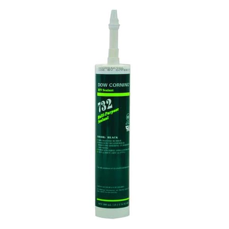 Silicone Sealant, 10 oz, Cartridge, Black, Silicone Base, 732