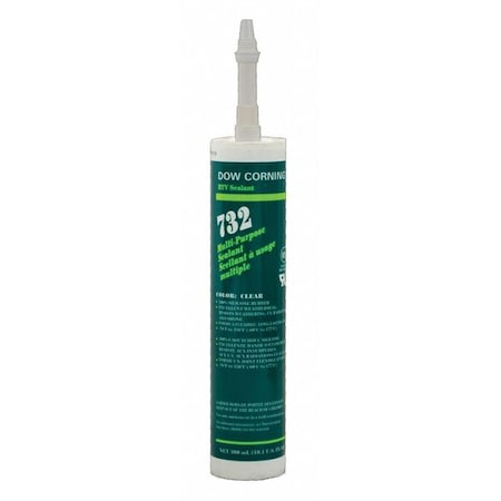 Silicone Sealant, 10 oz, Cartridge, Clear, Silicone Base, 732