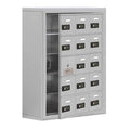 Cell Phone Locker, 24 in W, 9 1/4 in D, 31 in H, (3) Wide, (5) Tier, Silver