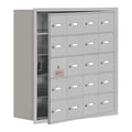 Cell Phone Locker, 29 1/4 in W, 8 3/4 in D, 29 3/4 in H, (4) Wide, (5) Tier, Silver