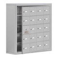 Cell Phone Locker, 30 1/2 in W, 9 1/4 in D, 31 in H, (4) Wide, (5) Tier, Silver