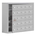 Cell Phone Locker, 37 in W, 9 1/4 in D, 31 in H, (5) Tier, (5) Wide, Silver