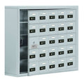 Cell Phone Locker, 37 in W, 9 1/4 in D, 31 in H, (5) Tier, (5) Wide, Silver