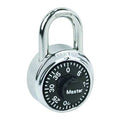 Combination Padlock, 2 3/7in, Round, Silver