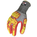 Hi-Vis Cut Resistant Impact Coated Gloves, Cut Level 3 , Nitrile , Sandy , S 1 PR