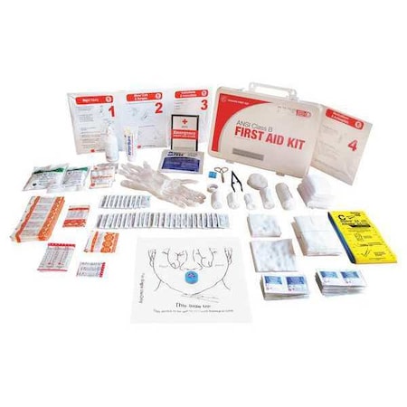 First Aid Kit and Housing, Plastic 207 Components, 50 People Served