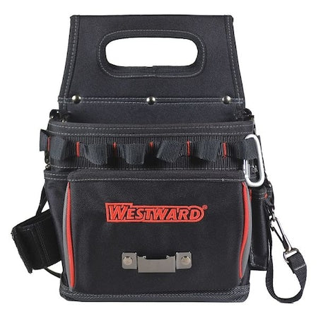 Tool Bag, General Purpose, 17 Pockets, Black, Polyester, 17 Pockets