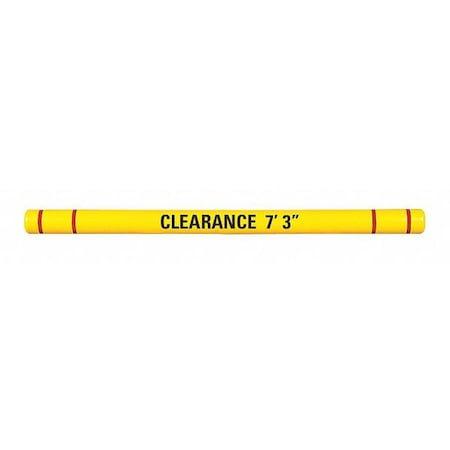 Clearance Bar, 7-3/8"O.D., 96"L, Yellow/Red