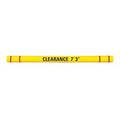 Clearance Bar, 5" O.D., 96" L, Yellow/Red