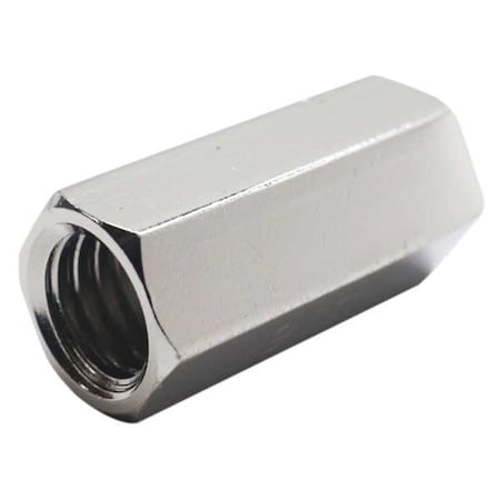 Coupling Nut, 3/8"-16, 18-8 Stainless Steel, Not Graded, NL-19, 1-1/8 in Lg, 1/2 in Hex Wd, 10 PK