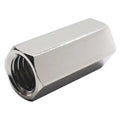 Coupling Nut, M12 x 1.75, Stainless Steel, Not Graded, NL-19, 36 mm Lg, 19 mm Hex Wd, 5 PK