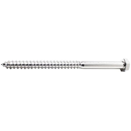 Lag Screw, 1/2 in, 5 in, 18-8 Stainless Steel, NL-19(SM) Hex External Hex Drive, 5 PK