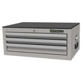 WESTWARD Intermediate Chest, 3-Drawers, Stainless Steel Silver, 26" W x 17.5" D x 10.5" H