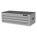 WESTWARD Intermediate Chest, 3-Drawers, Stainless Steel Silver, 43" W x 18.5" D x 14" H