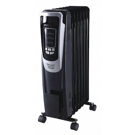Portable Electric Heater, 1500W, 120V AC, 1 Phase, 5118 BtuH, Non-Oscillating