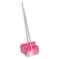 11 in Sweep Face Angle Broom, Pink, 36" L Handle