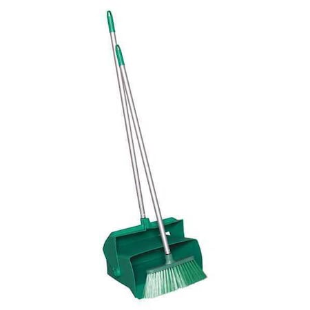 Lobby Dust Pan and Broom Set, Green