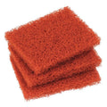 Scouring Pad, 4" L x 5-1/4" W, Orange, PK6