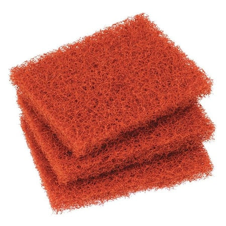 Scouring Pad, 4" L x 5-1/4" W, Orange, PK15