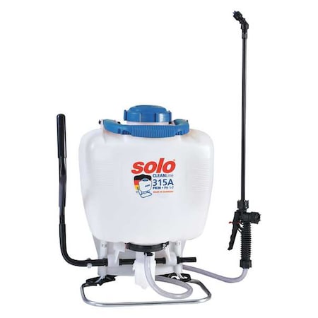 4 gal Backpack Sprayer, Poly, 48 in L Hose, 20 in L Wand, Fan Nozzle Spray Pattern, 60 psi Max