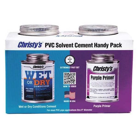 Cement and Primer, Can, 8 oz, Blue; Purple