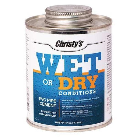 Pipe Cement, 16 fl oz, Aqua Blue