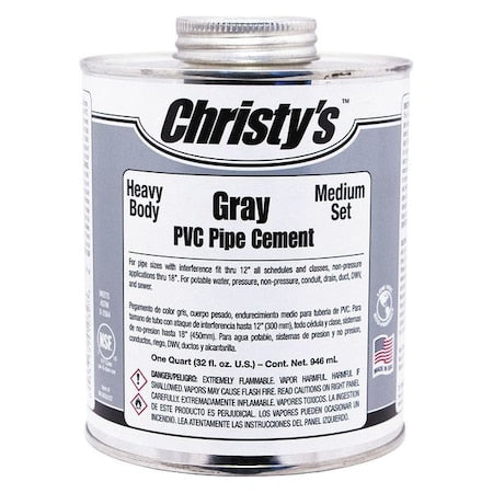 Pipe Cement, Gray, 8 oz.