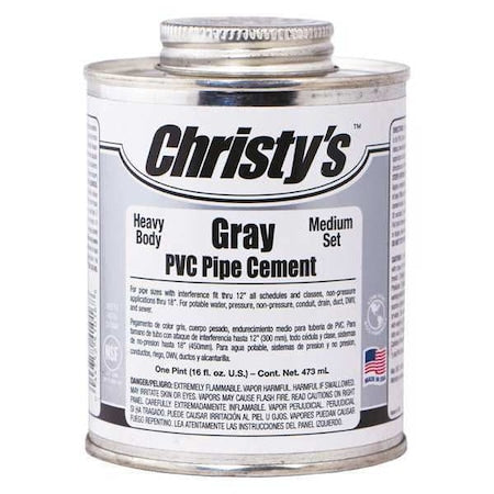 Pipe Cement, Gray, 16 oz.