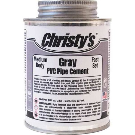 Pipe Cement, Gray, 8 oz.