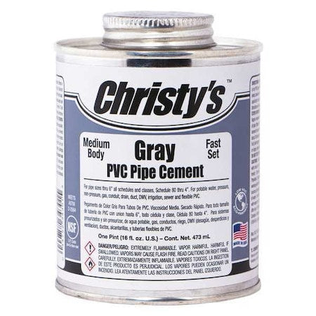 Pipe Cement, Gray, 16 oz.