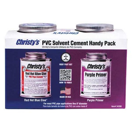 Cement and Primer, Can, 8 oz, Blue; Purple