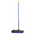 24 in Sweep Face Push Broom, Stiff, Synthetic, 3 1/8 in Bristle, 60 in L Blue Handle