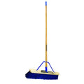 24 in Sweep Face Push Broom, Stiff, Synthetic, Blue